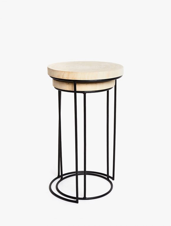 Round Wood Accent Table